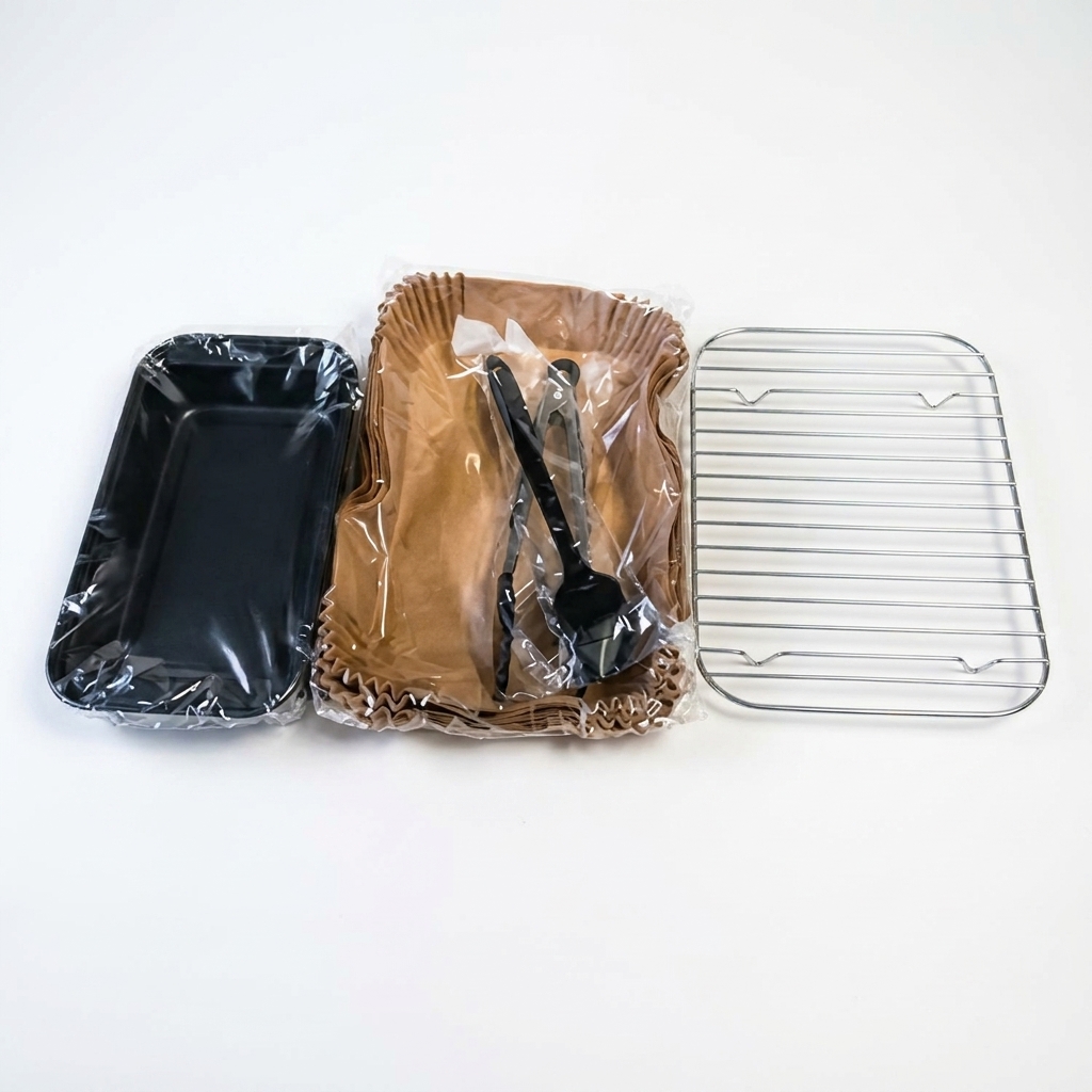 Air Fryer Accessories Set - Baking Trays, Silicone Brush & Paper Liners